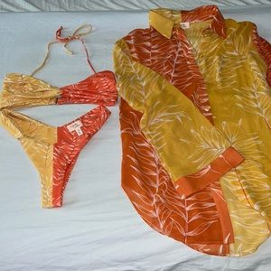 CAMILA COELHO TWO PIECE SWIMSUIT AND COVERUP TOP